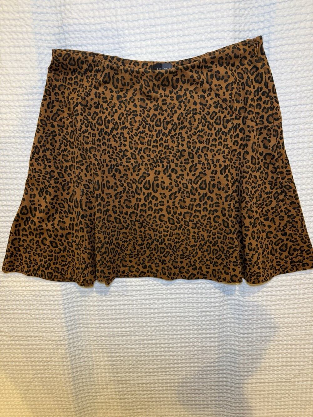 The Limited Women’s Leopard Print Skirt Size S Brown Black A-Line Flare